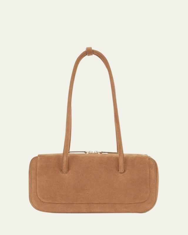 Lagune Calfskin Suede Bowling Shoulder Bag
